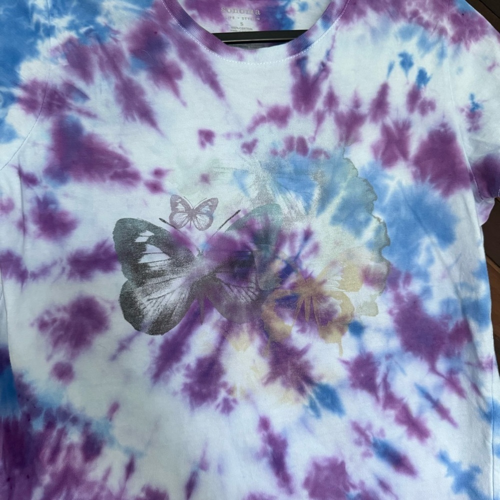 Sonoma Purple and Blue Tie-Dye T-Shirt - Picture 3 of 3